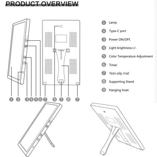 #SKJH097 LED Light SAD Touch Screen Phototherapy Lamp